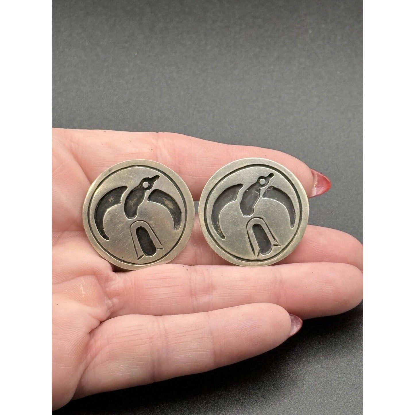 Taxco Vintage Sterling Silver Bird Cuff Links 22 Grams N11