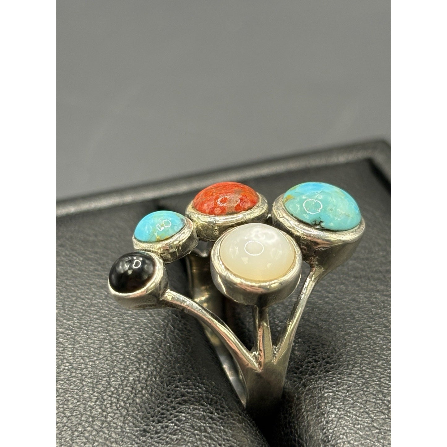 New Condition Sterling Silver Multi Gemstone Ring Size 7