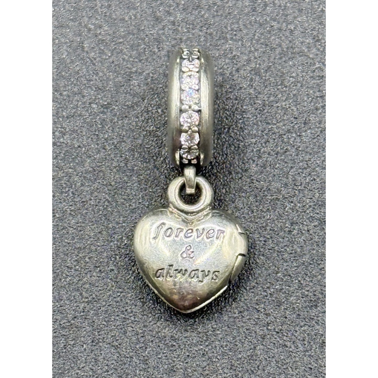 Pandora Sterling Silver Cubic Zirconia Locket Charm “My Beautiful Wife” ALE P12