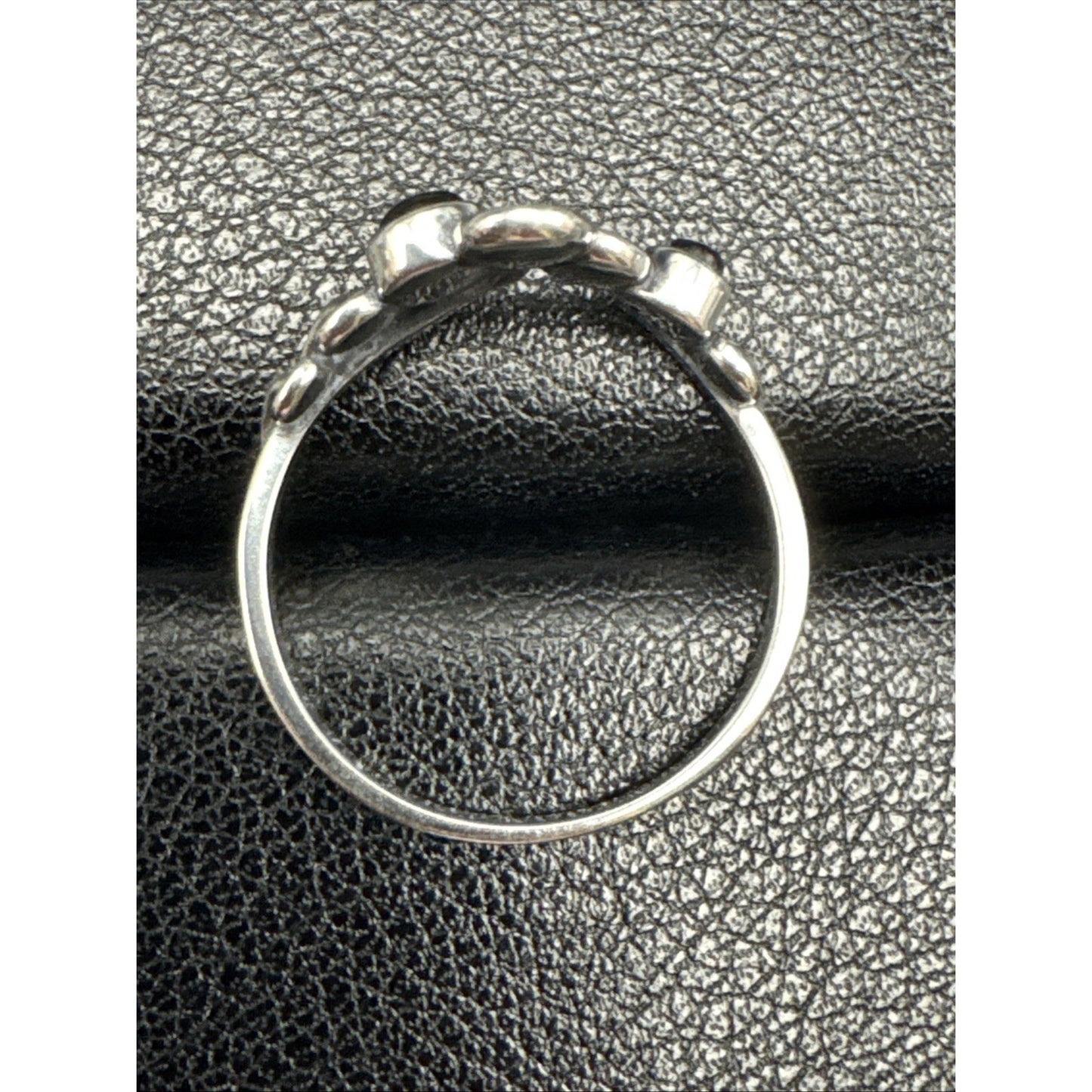 New Condition Sterling Silver Genuine Onyx Mushrooms Ring Size 7