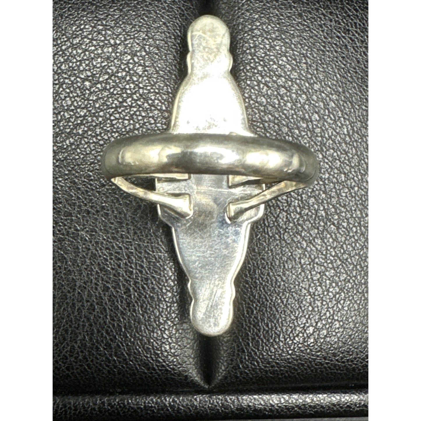 Sterling Silver Onyx Long Ring 925 Size 10.25 T29
