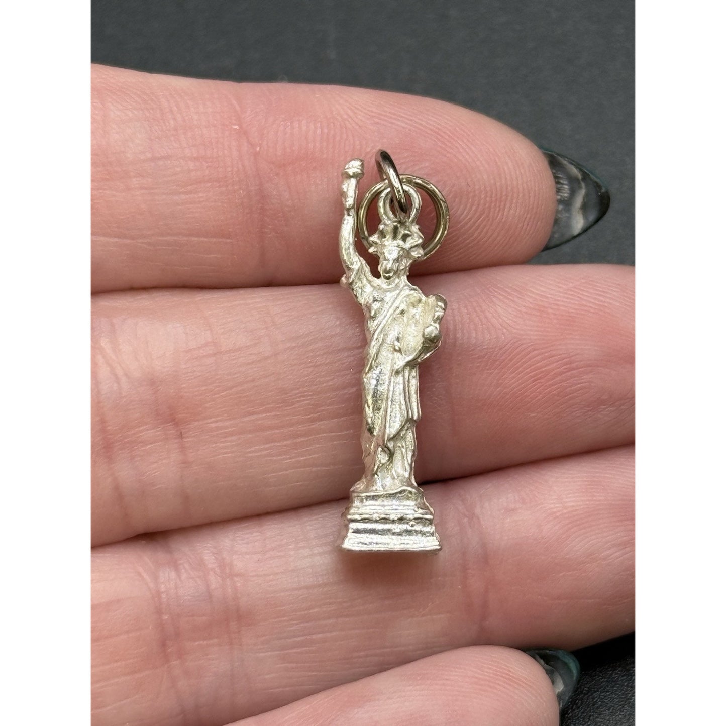 Vintage Sterling Silver Statue Of Liberty Charm 925 P3