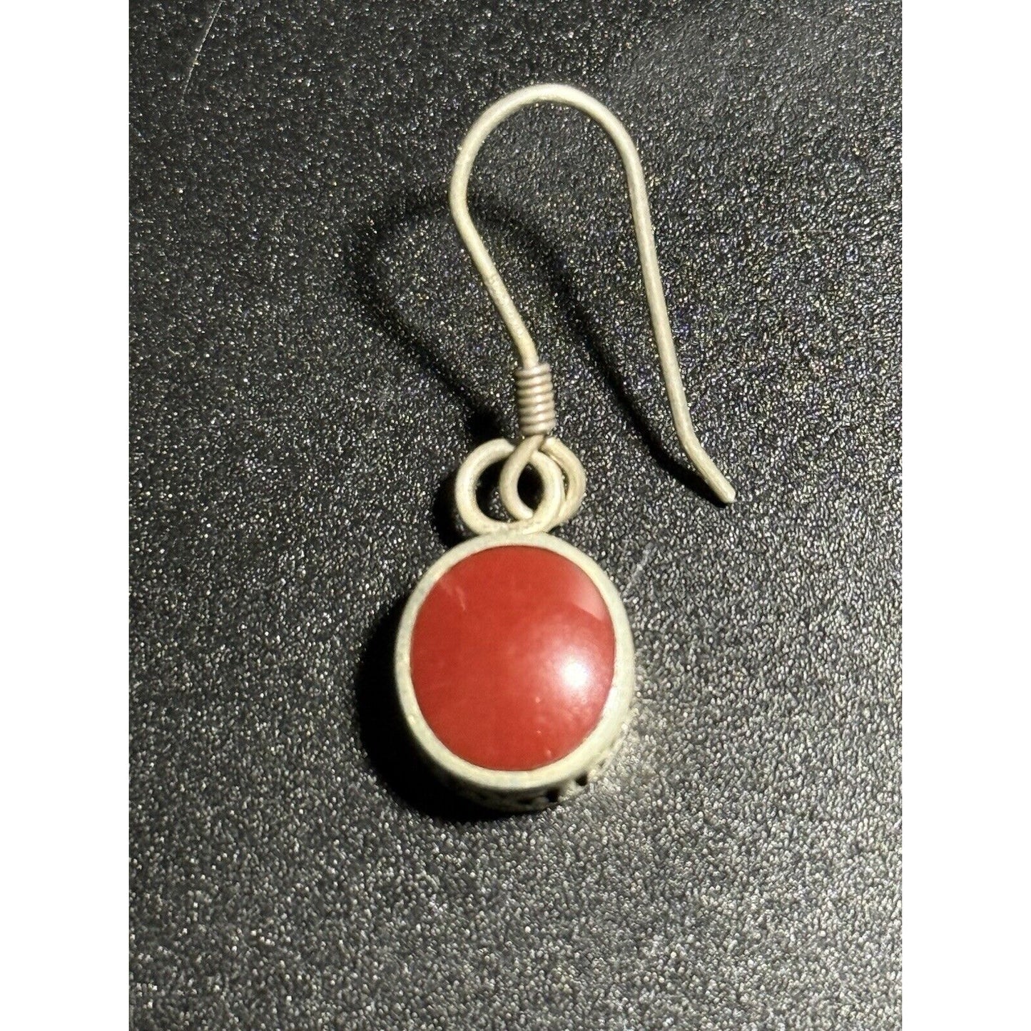 Sterling Silver Jasper Stone Dangle Earrings 925 M28