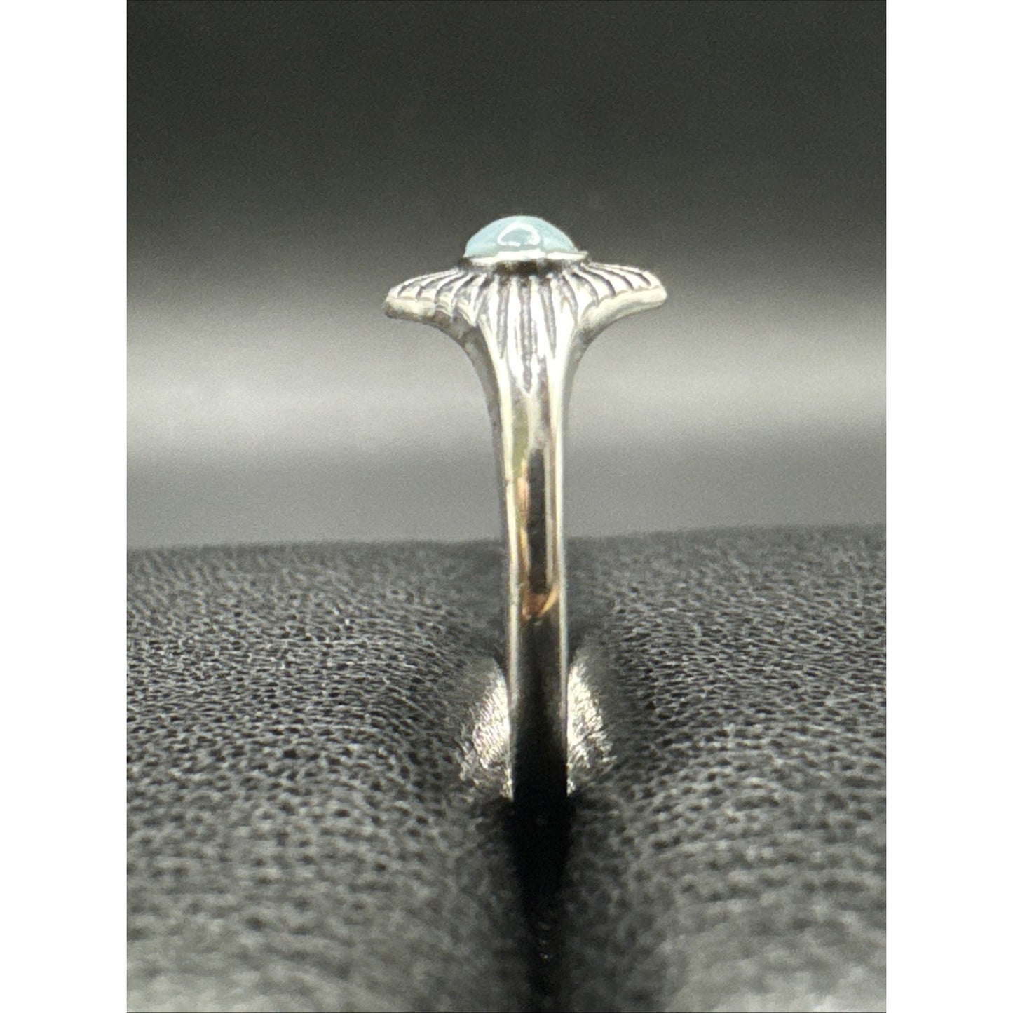 New Condition Sterling Silver Larimar Sunburst Ring 925 Size 7