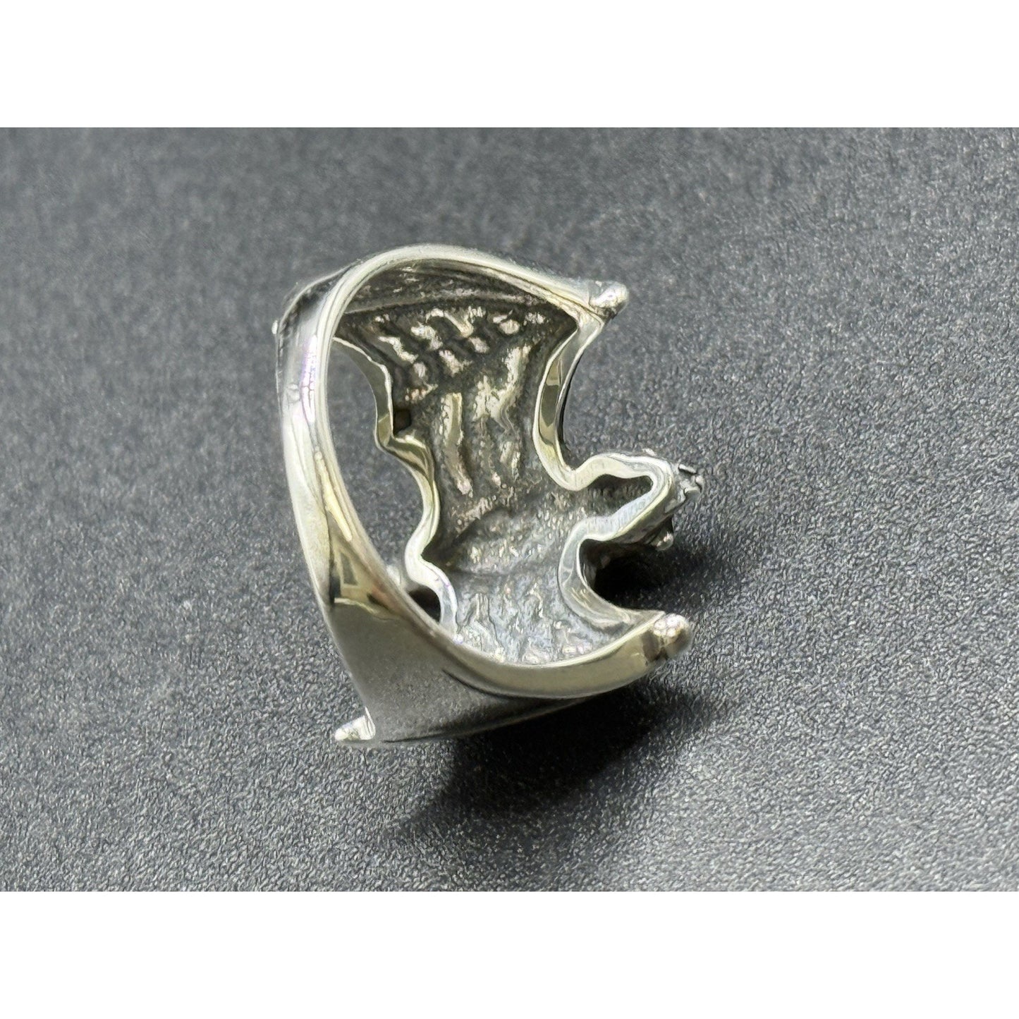 New Condition Sterling Silver Bat Ring Size 7.00