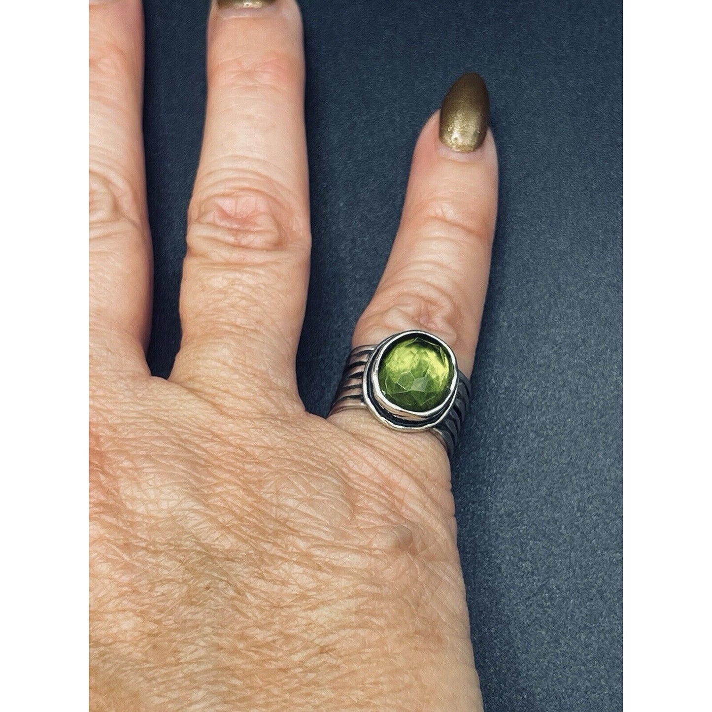 Silpada Sterling Silver Green Quartz Ring Size 5.50 Daintree R1463