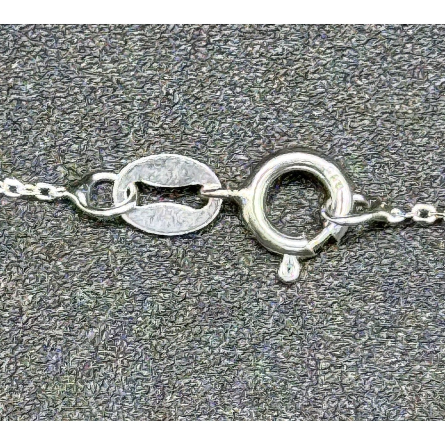 18” New Condition Sterling Silver Genuine Garnet Crescent Moon Pendant Necklace