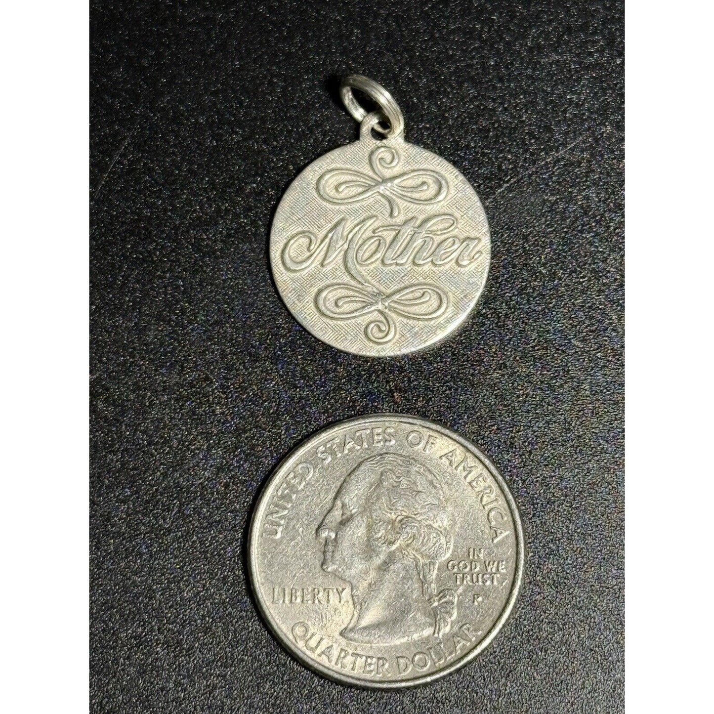 Vintage Sterling Silver “Mother” Disc Charm 925 M28