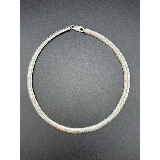16” Sterling Silver Omega Style Collar Necklace 34 Grams P5