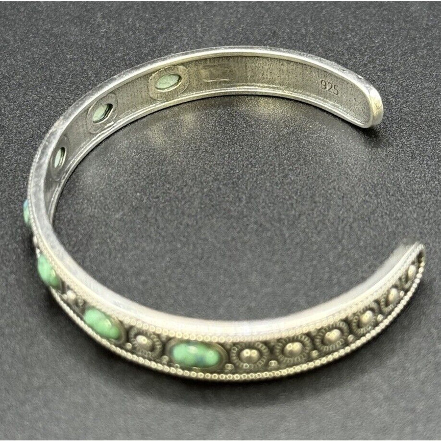 New Condition 7” Sterling Silver Genuine Turquoise Cuff Bracelet