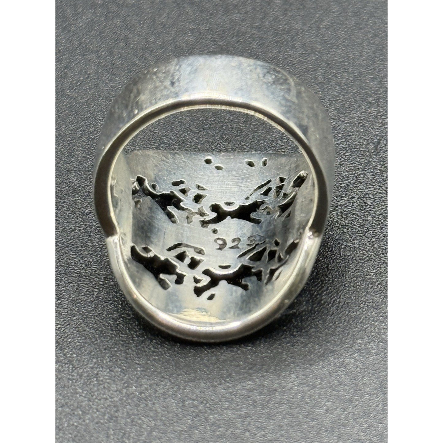 New Condition Sterling Silver Horses Galloping Signet Ring Size 7.00