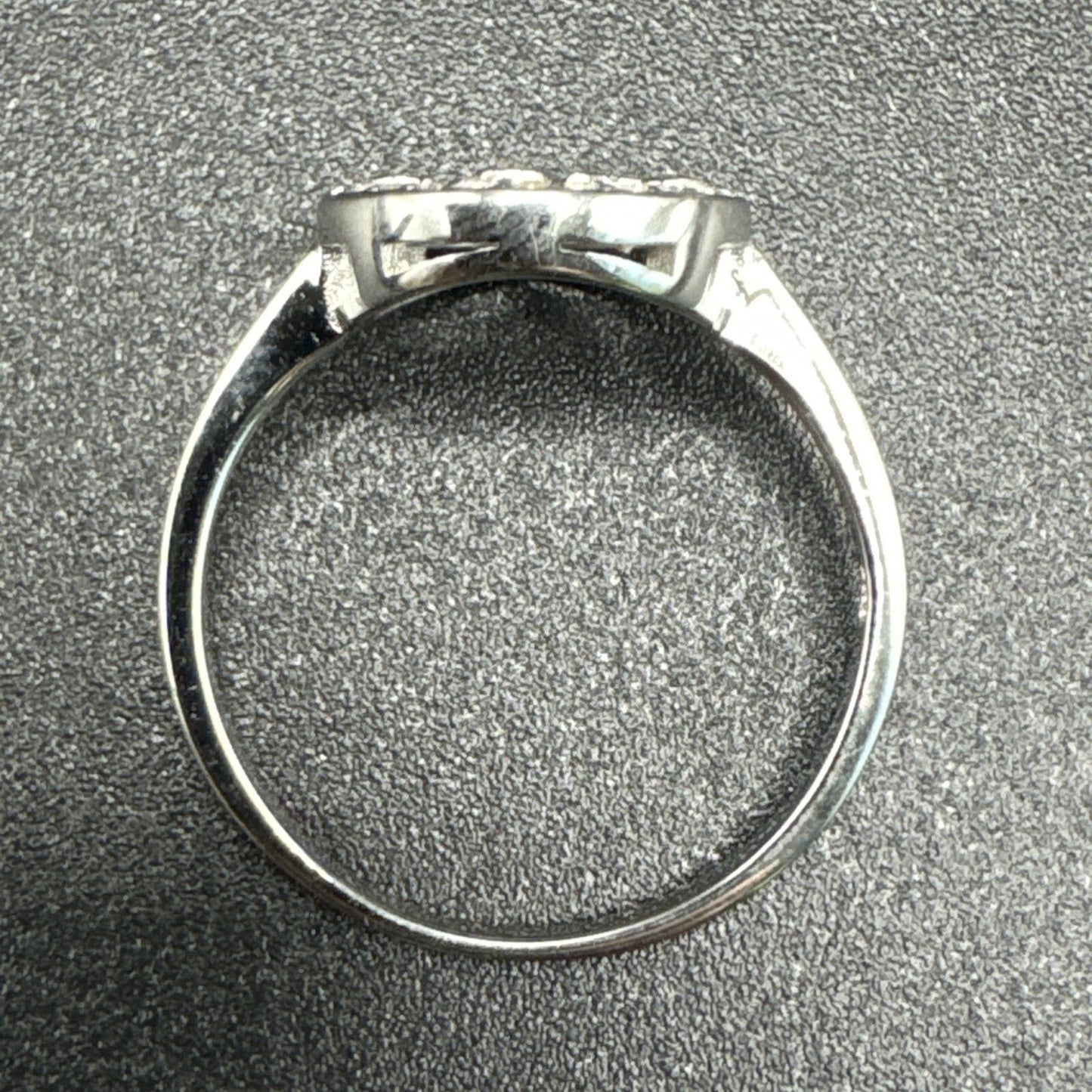 New Condition Sterling Silver Cubic Zirconia Clock Face Ring 925 Size 7