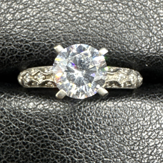 Sterling Silver CZ Ring 925 Size 7 N13