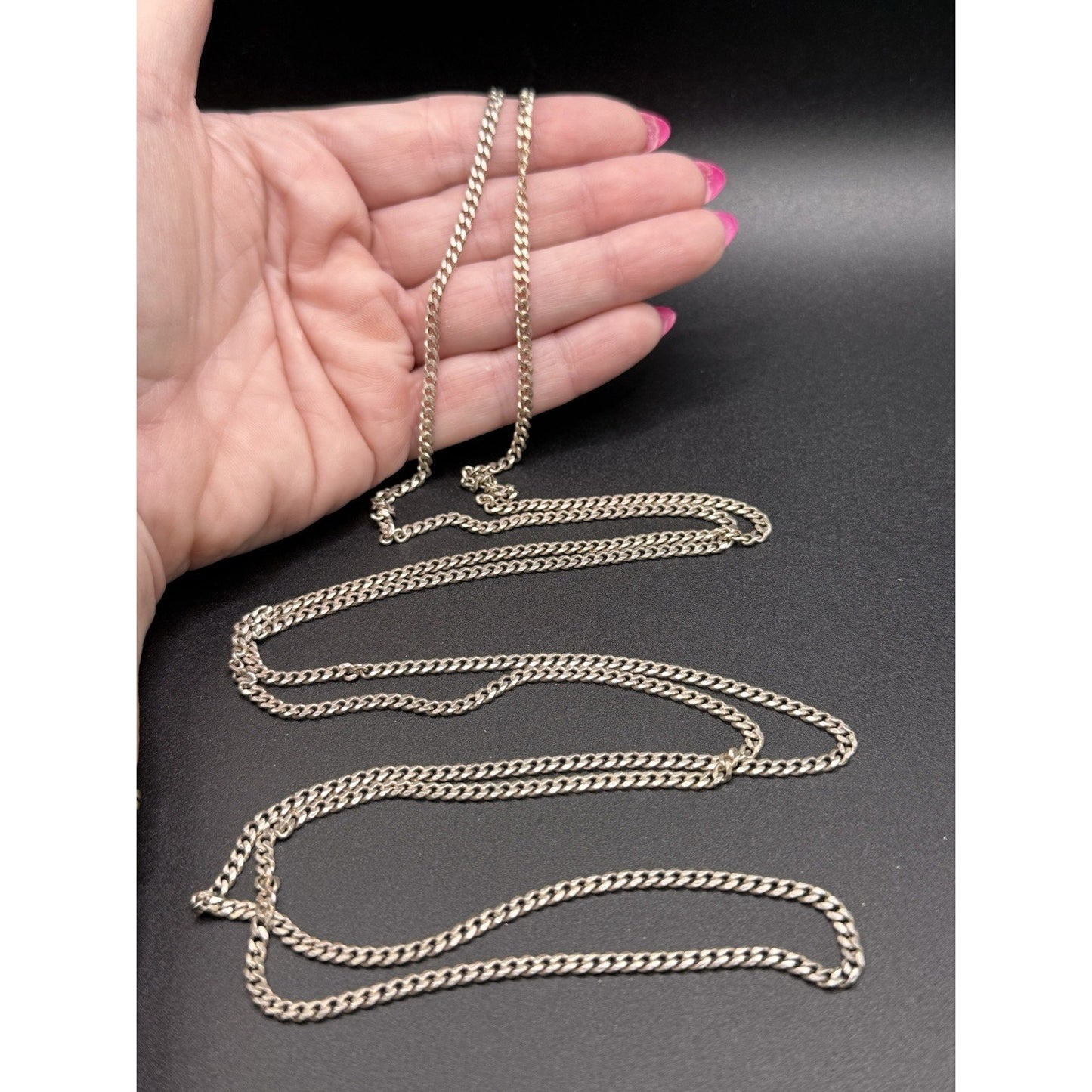 51” Sterling Silver 3MM Link Chain Necklace 27 Grams Q7