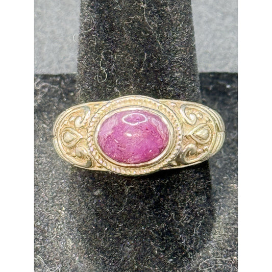 Excellent Used Condition Sterling Silver Star Ruby Ring Size 7.50 P19
