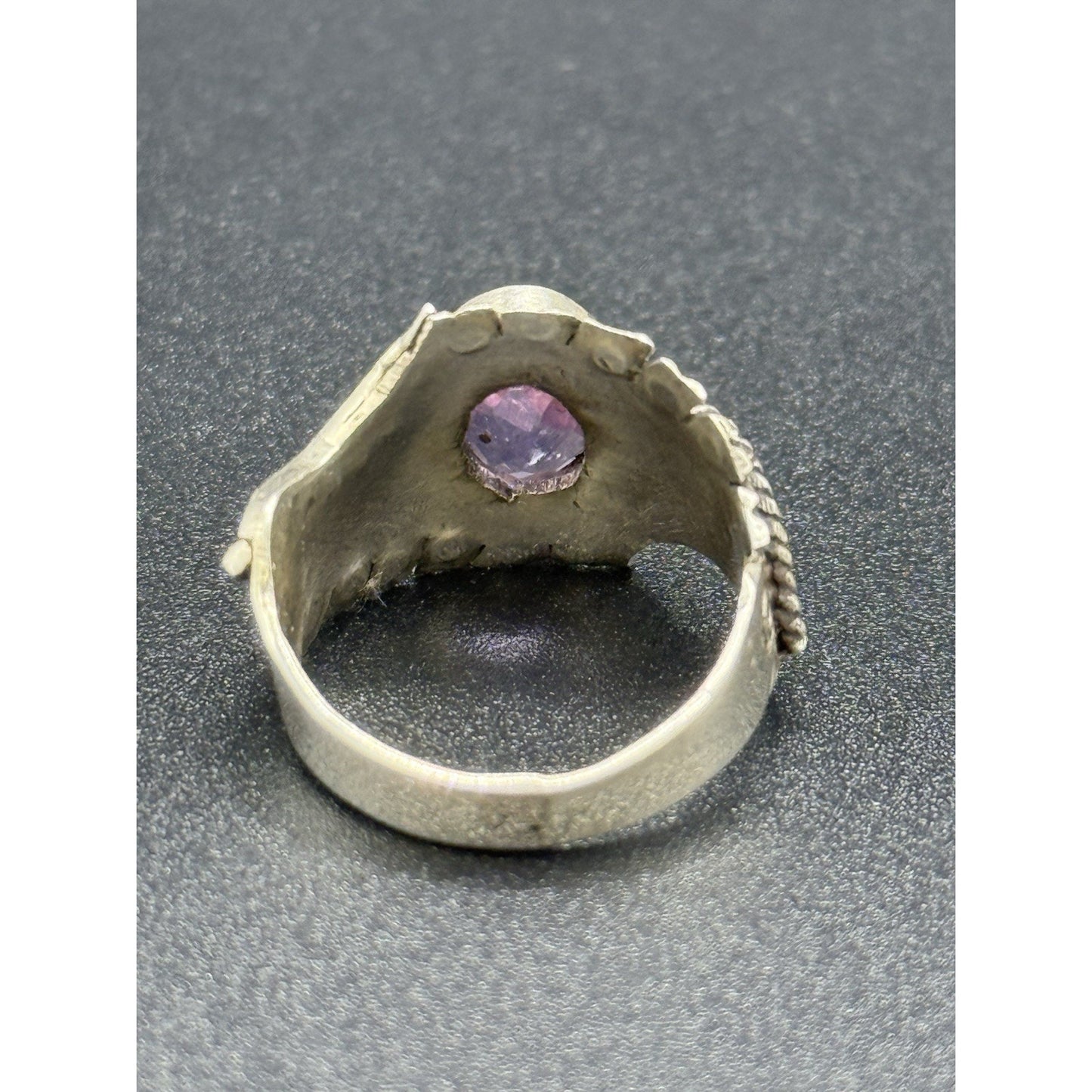 Vintage Sterling Silver Genuine Amethyst Ring Size 7.50 925 Q3