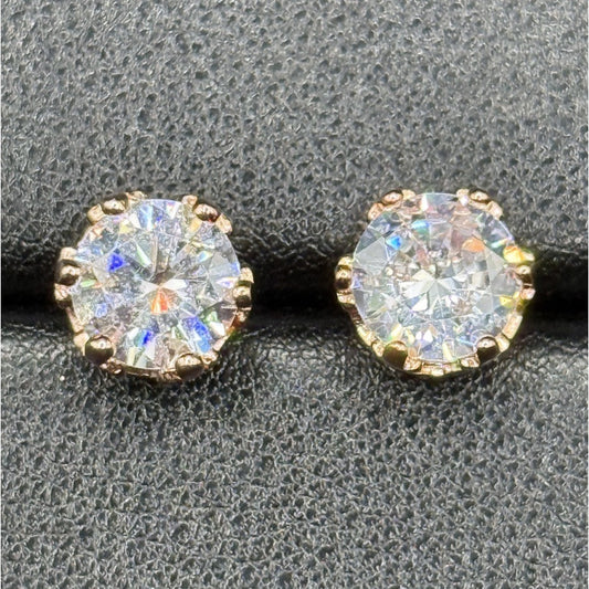 NOS JTV Rose Sterling Silver Bella Luce Studded Earrings Cubic Zirconia N19