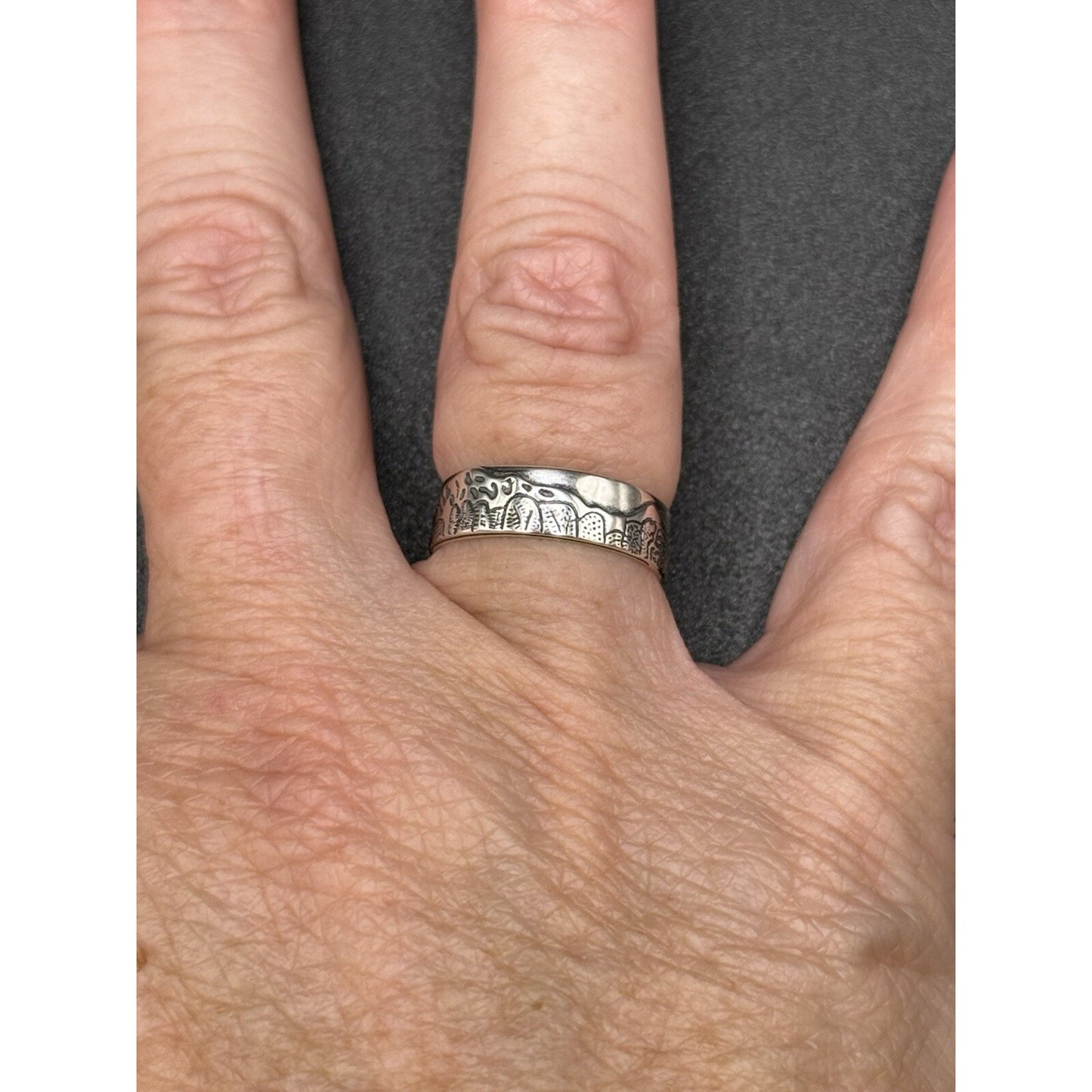 New Condition Sterling Silver Golden Gate Bridge Nature Ring Size 6.50 M8