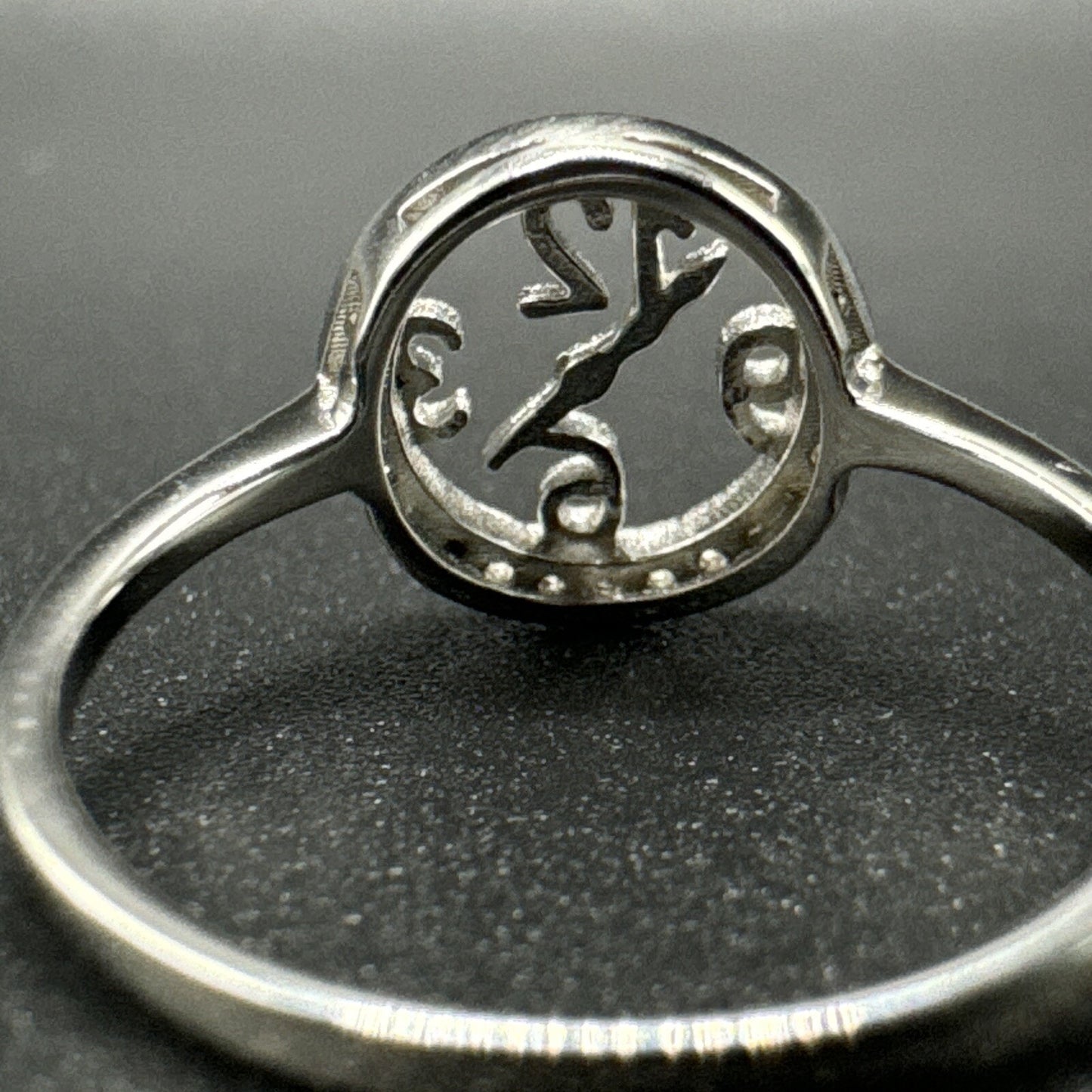New Condition Sterling Silver Cubic Zirconia Clock Face Ring 925 Size 7