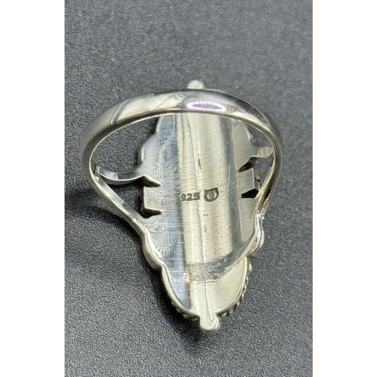New Condition Sterling Silver Art Deco Turquoise Ring Size 9.50 925