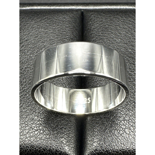 New Condition Sterling Silver Cigar Band Ring 8mm 925 Size 11.75