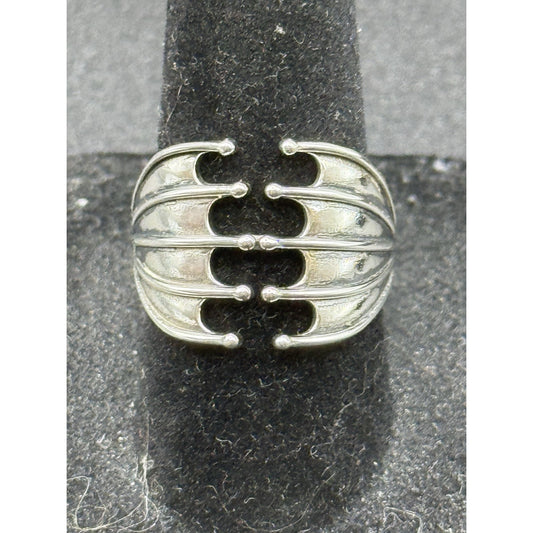 New Condition Sterling Silver Dragon Wings Ring Size 6.50 925