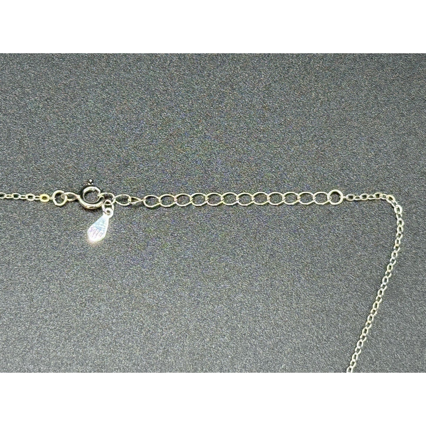 New Condition 18” Sterling Silver Light Blue Moissanite Pendant Necklace