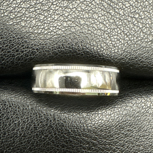 New Condition 6 Mm Sterling Silver Milgrain Band Ring Size 7