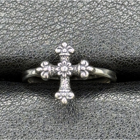 New Condition Sterling Silver Cross Ring Size 7.00 925