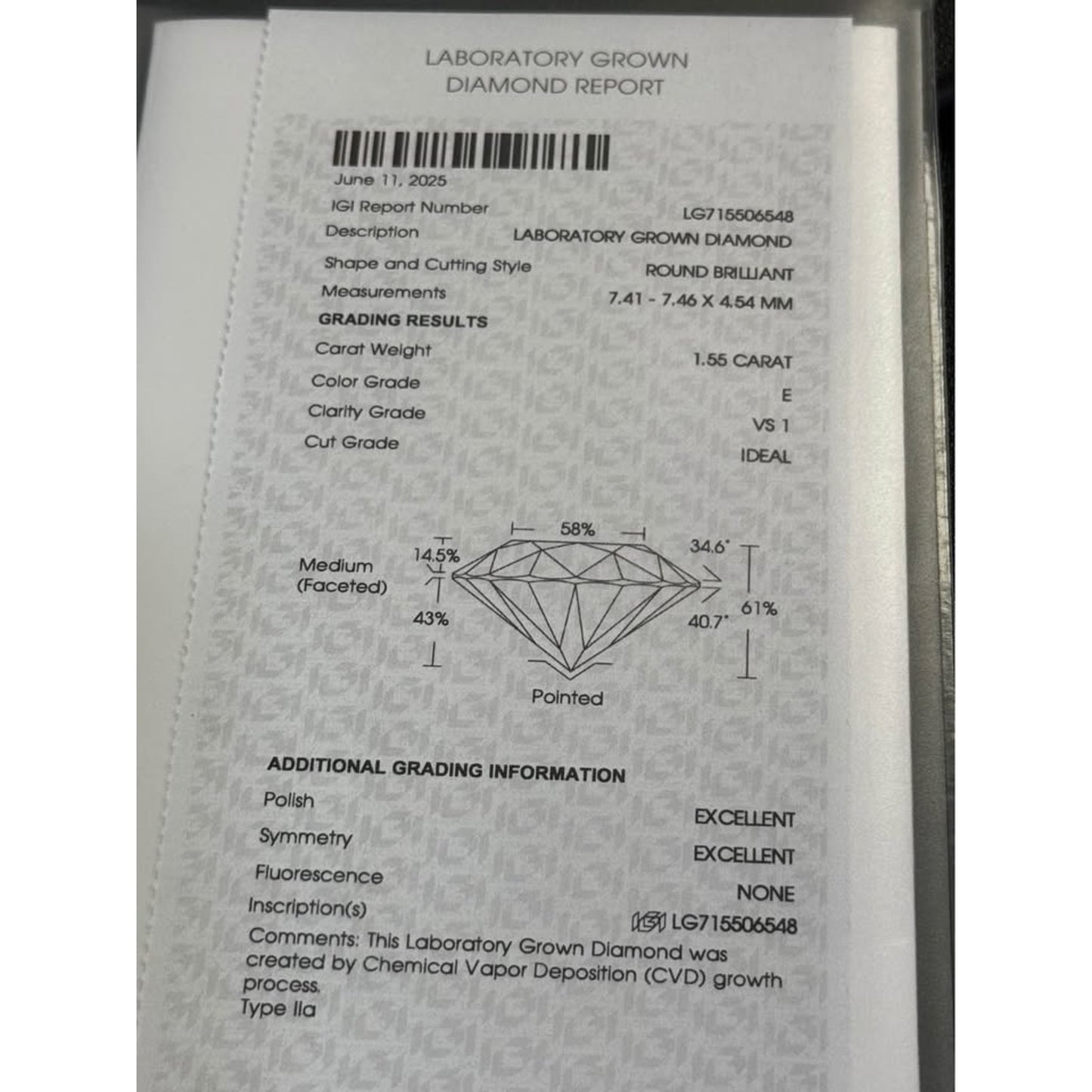 Brand New 14k White Gold 3.10 Total Weight Lab Grown Stud Earrings E Color VS1 Clarity IGI