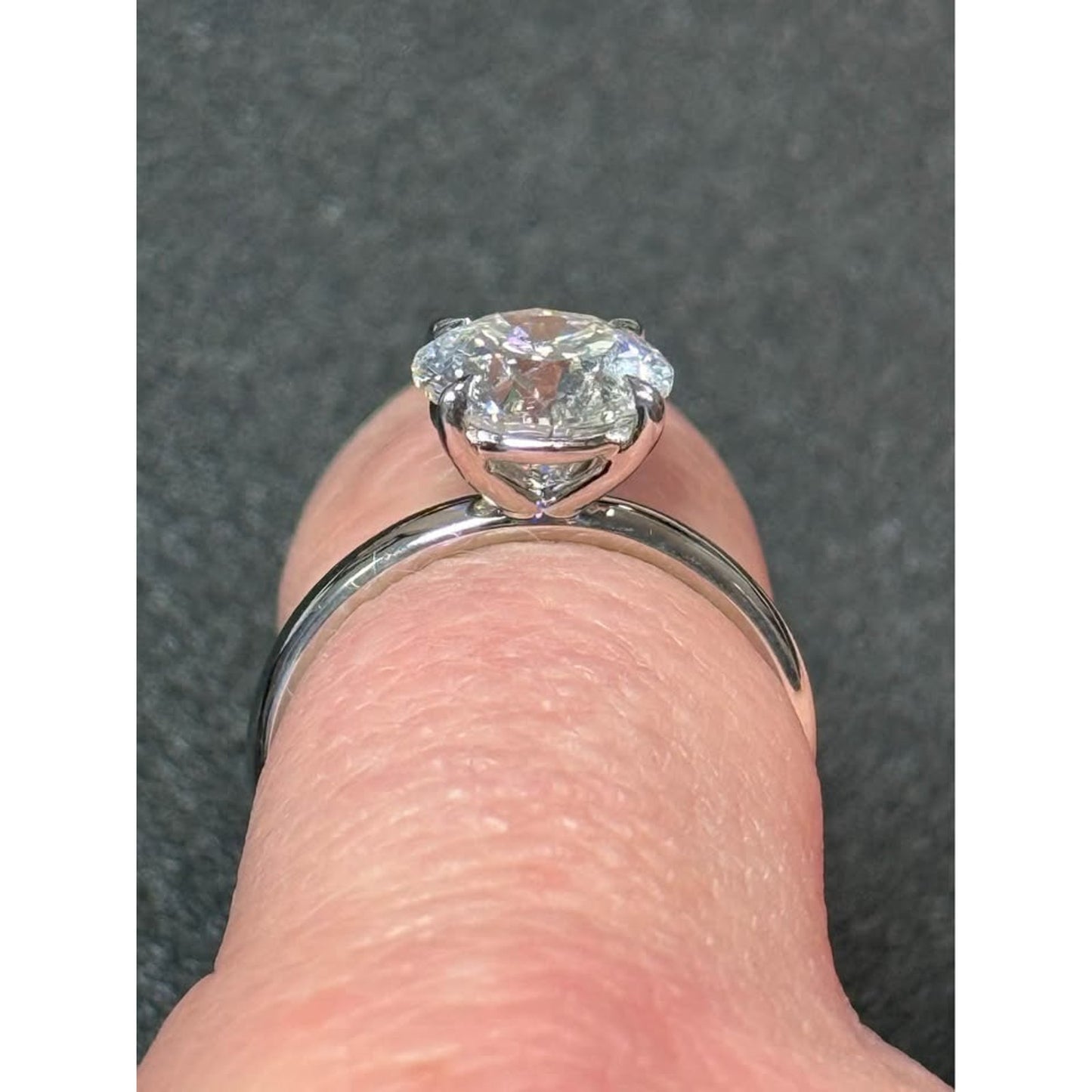 Brand New 14k White Gold 3.02 Round Brilliant Cut Lab Grown Diamond E Color VVS2 Clarity IGI