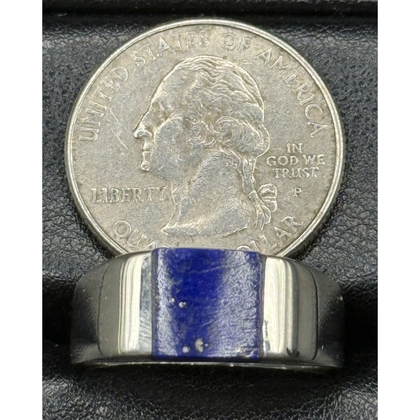 New Condition Sterling Silver Genuine Lapis Ring Size 10.75