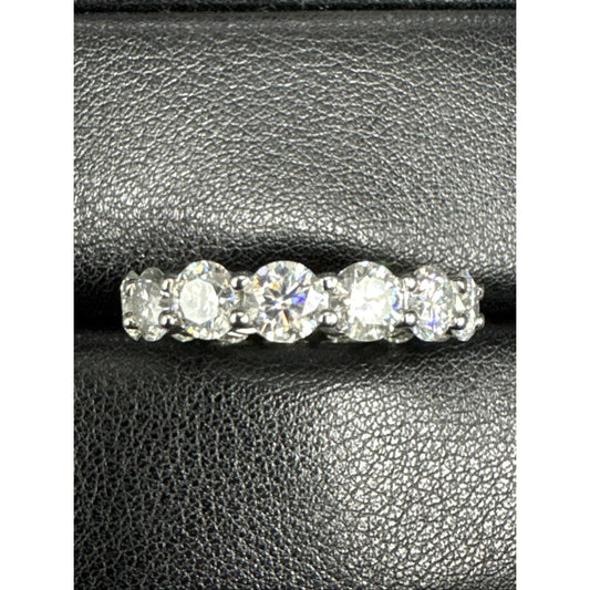 New Condition Sterling Silver Moissanite Eternity Band Ring 925 Size 8.75 GRAR22