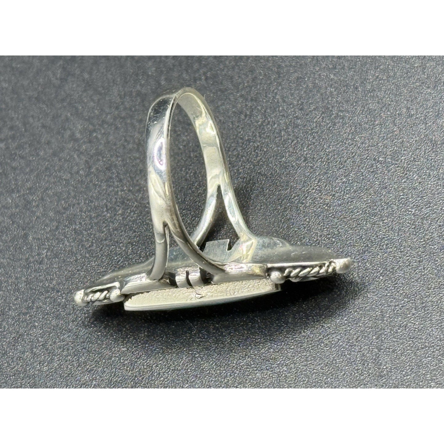 New Condition Sterling Silver Genuine Turquoise Ring Size 9.50