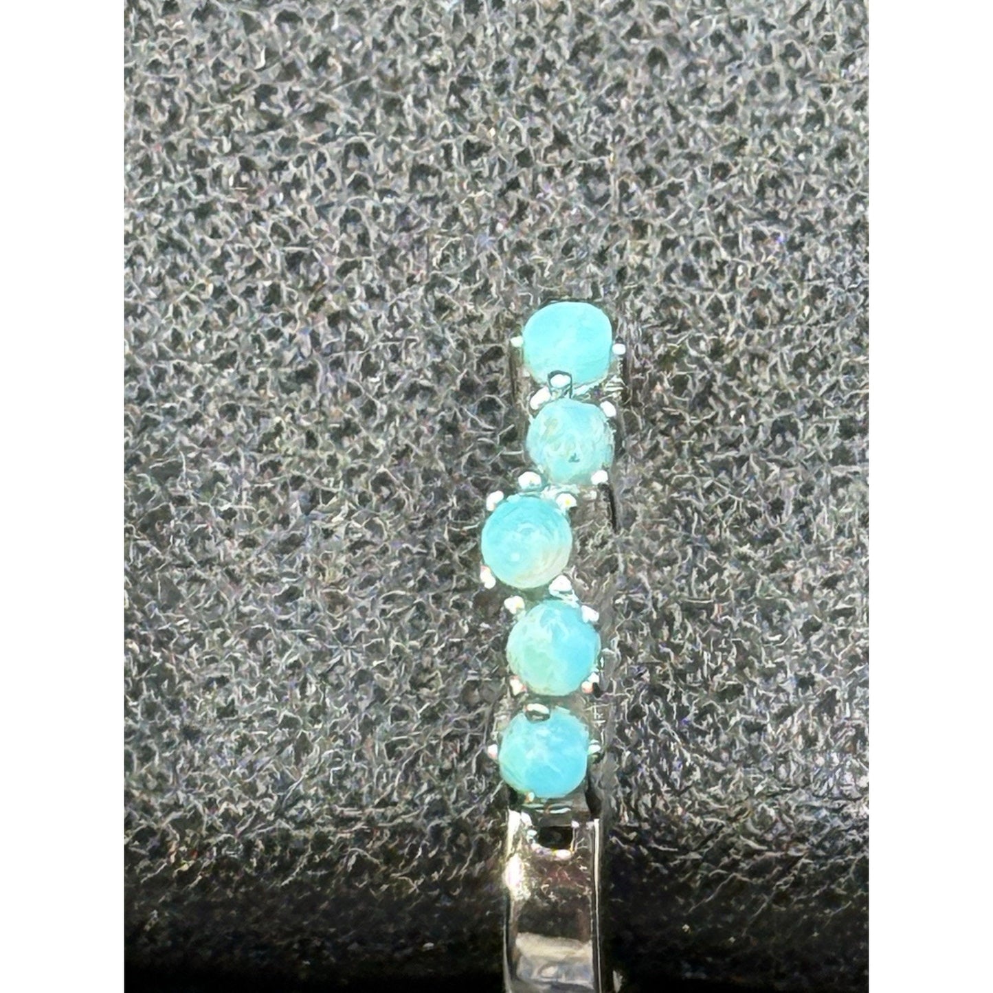 New Condition Sterling Silver Genuine Turquoise Dainty Hoops 925