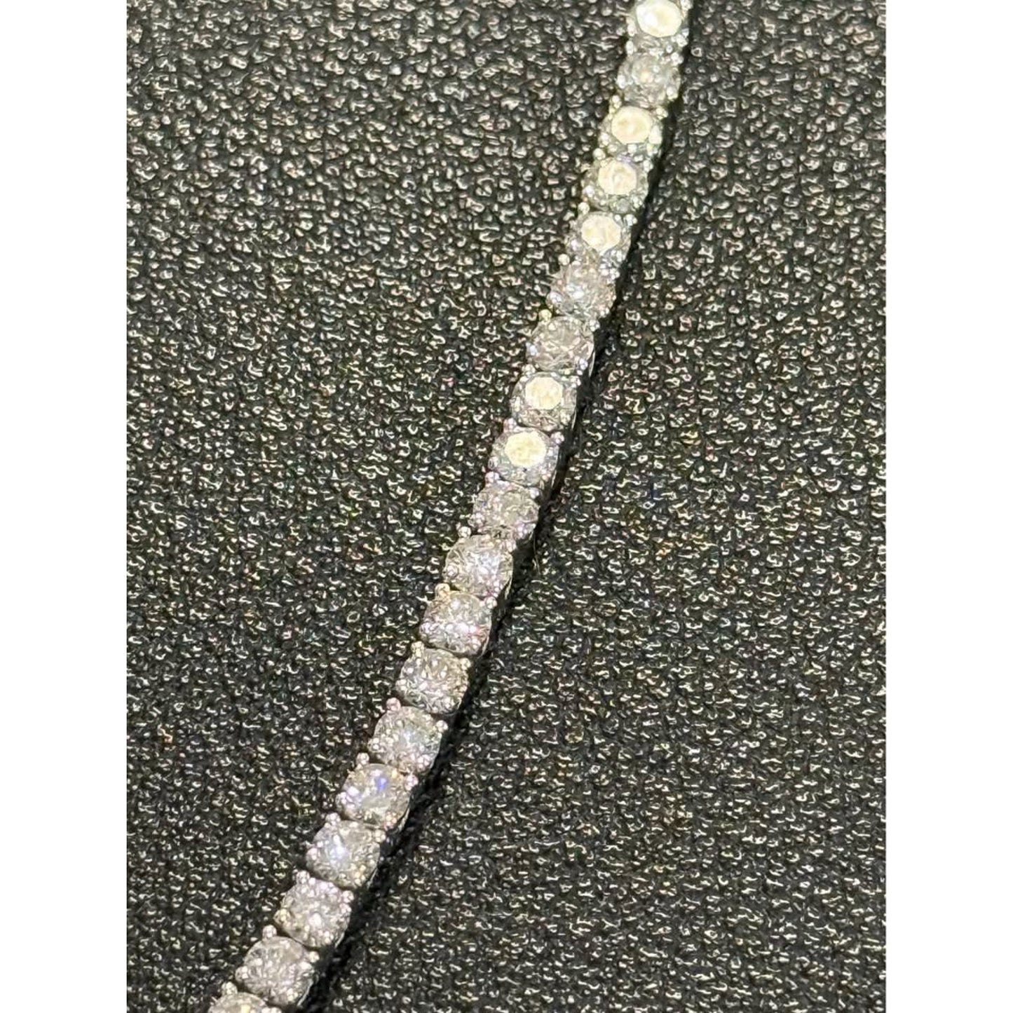New 14k White Gold Tennis Necklace 12.57 Carat Total Weight Lab Grown Diamonds. E-F Color VS Clarity
