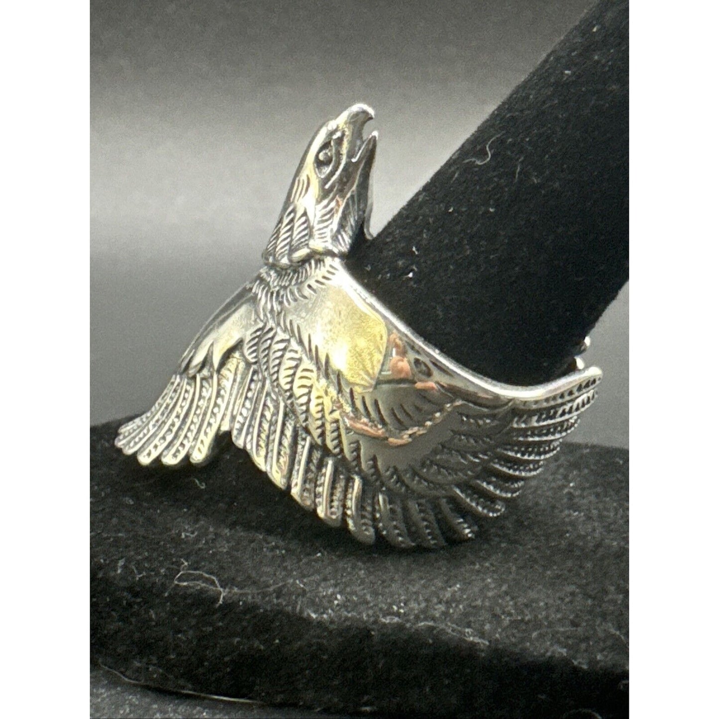 New Condition Sterling Silver Eagle In Flight Ring 925 Size 10