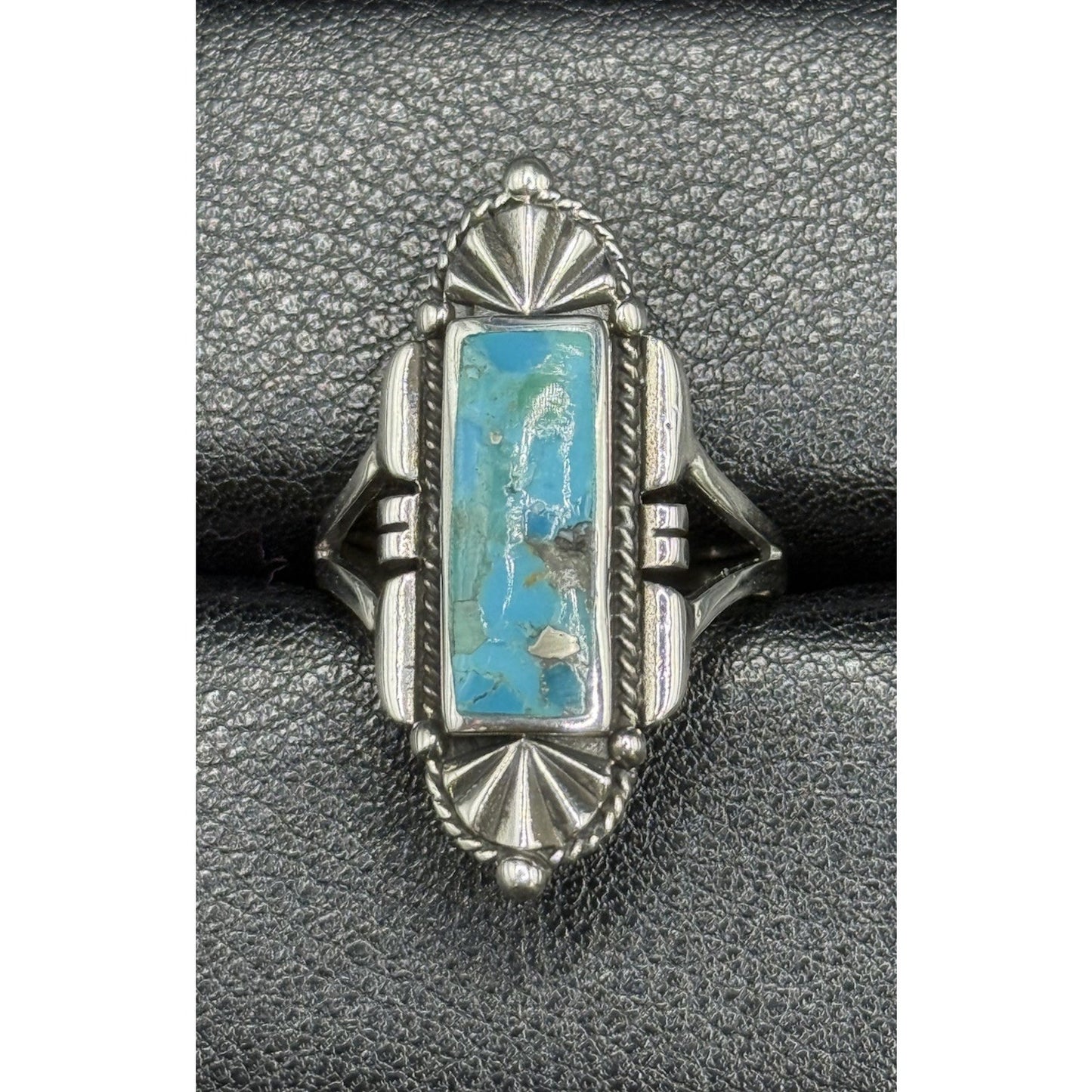 New Condition Sterling Silver Genuine Turquoise Ring Size 9.50