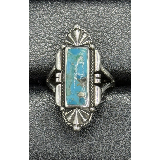 New Condition Sterling Silver Genuine Turquoise Ring Size 9.50