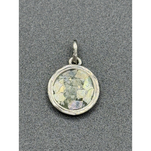 Vintage PAZ Sterling Silver Roman Glass Pendant Charm History 925 Q23