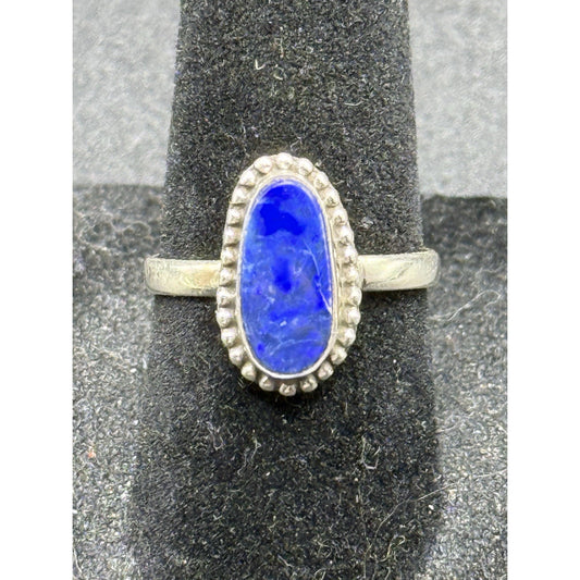 EUC Sterling Silver Black Australian Opal Ring Size 6.00 Q23
