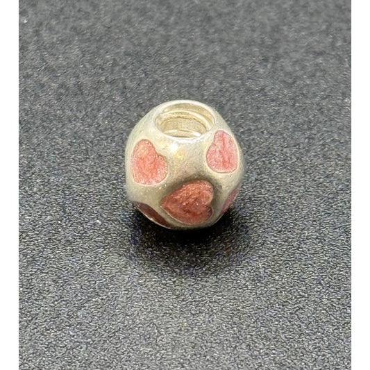 Pandora Sterling Silver Enamel Pink Heart Charm ALE P12