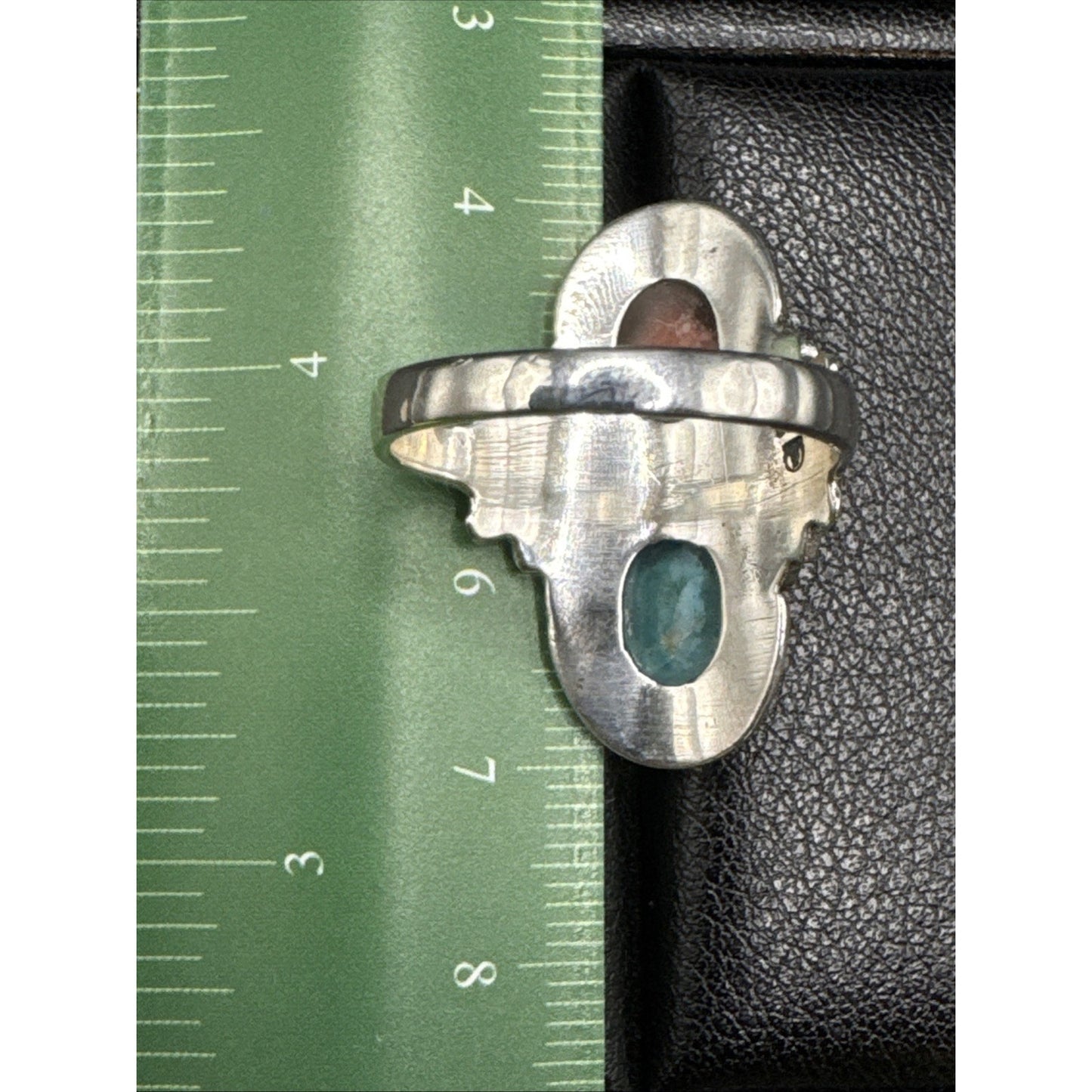 New Condition Sterling Silver Turquoise Coral Ring 925 Size 9.75