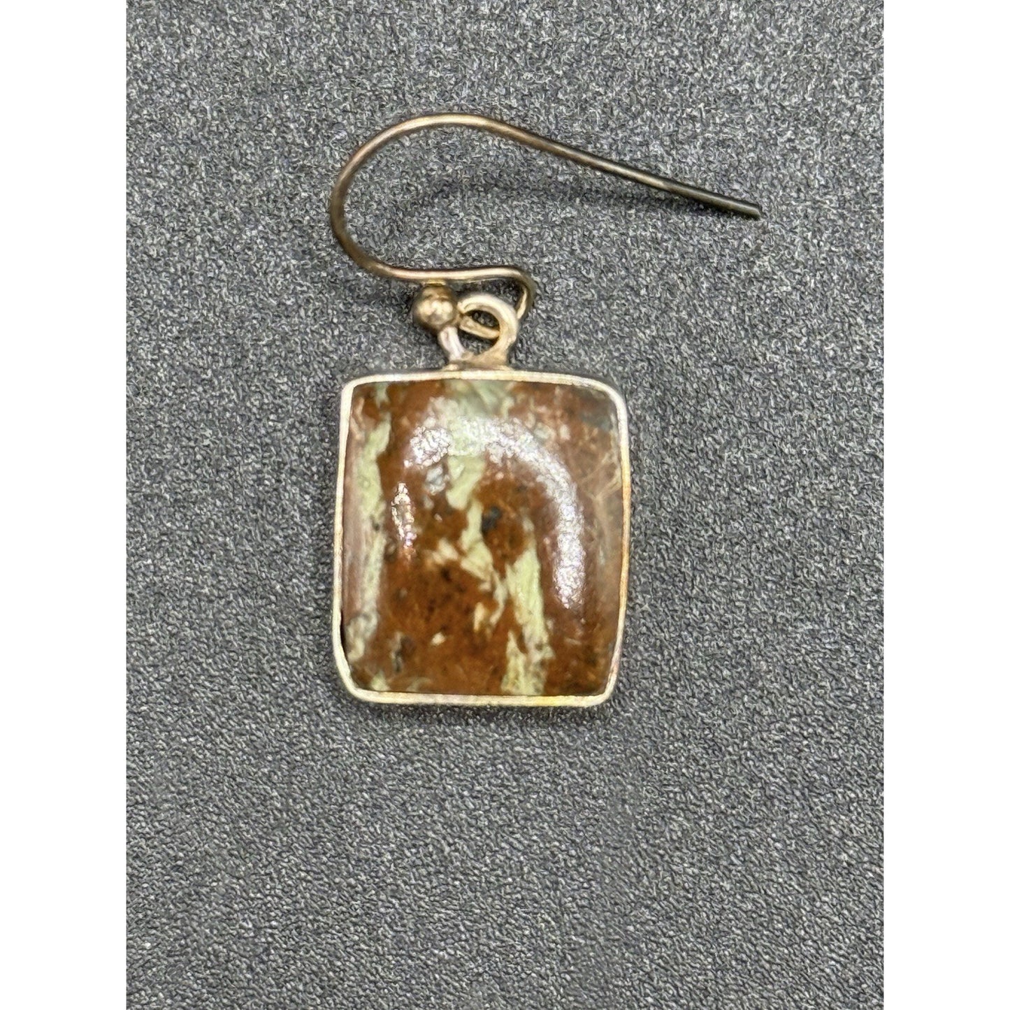 New Condition Sterling Silver Jasper Dangle Earrings 925