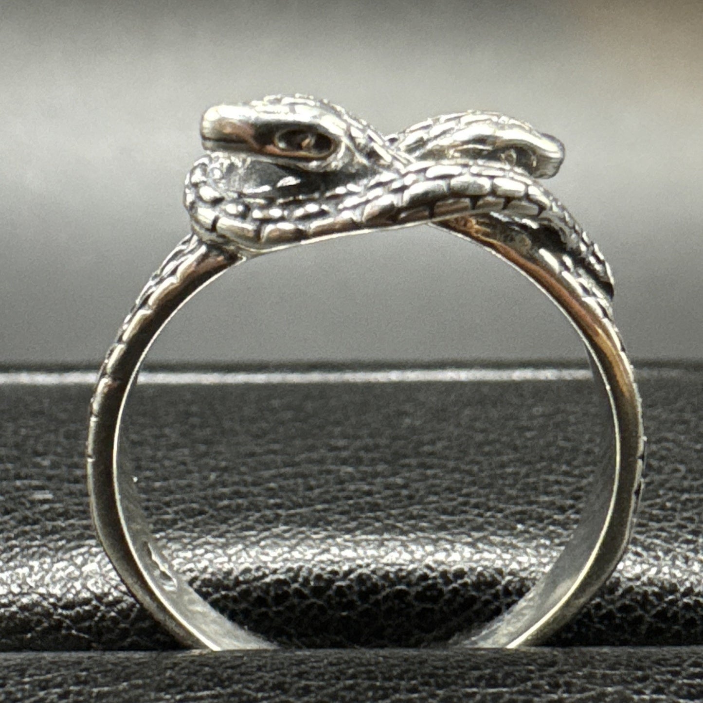 New Condition Sterling Silver Double Snake Ring 925 Size 7