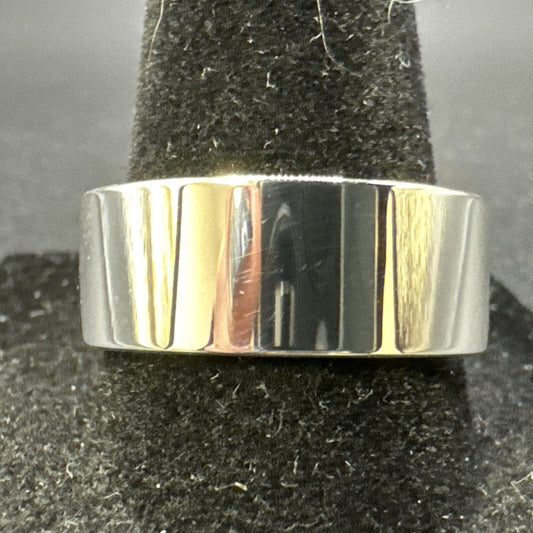New Condition Sterling Silver Cigar Band Ring 8mm Size 10