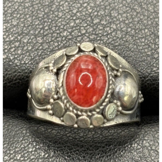 New Condition Bali Style Coral Ring Size 7
