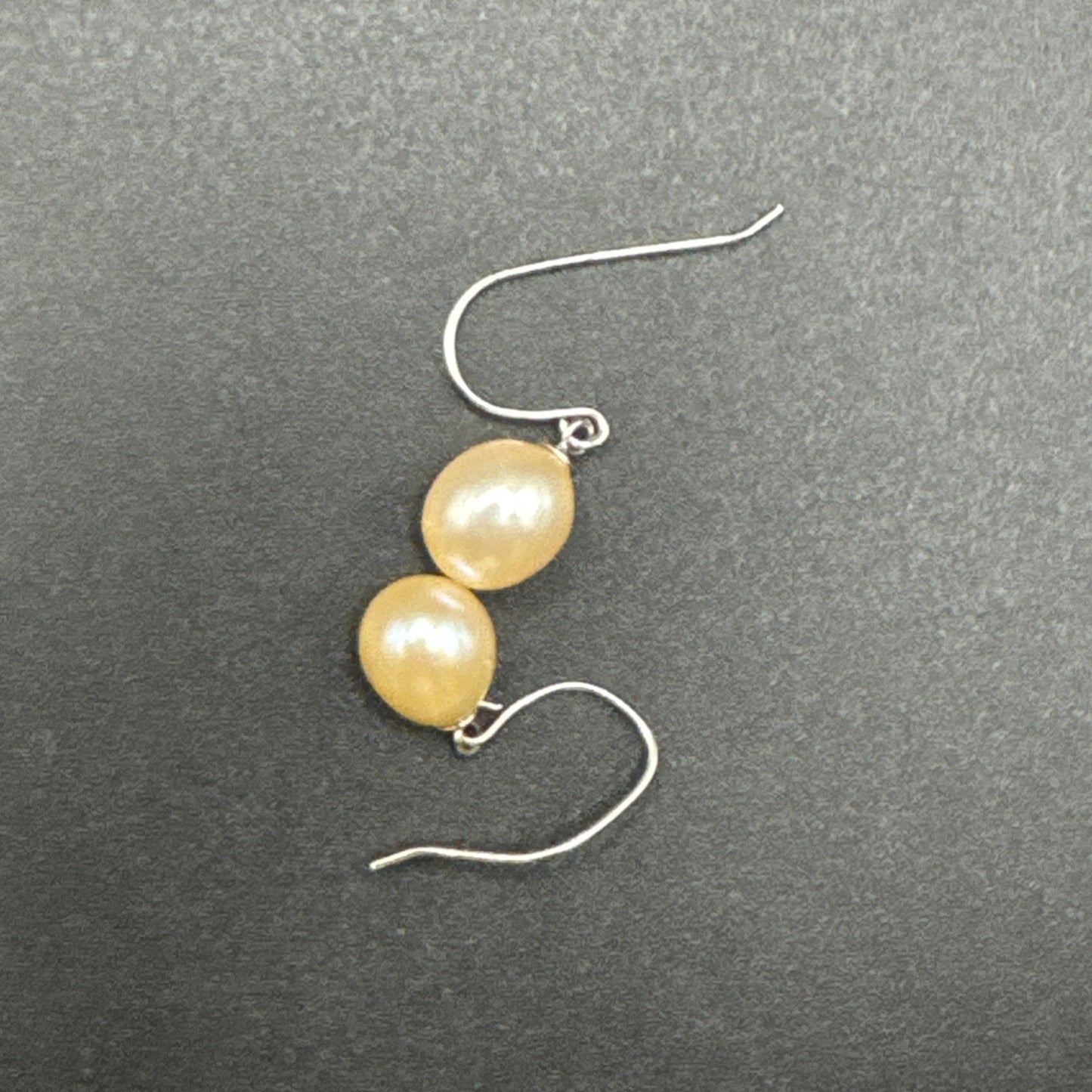 Sterling Silver Genuine Pearl Dangle Earrings 925 U1