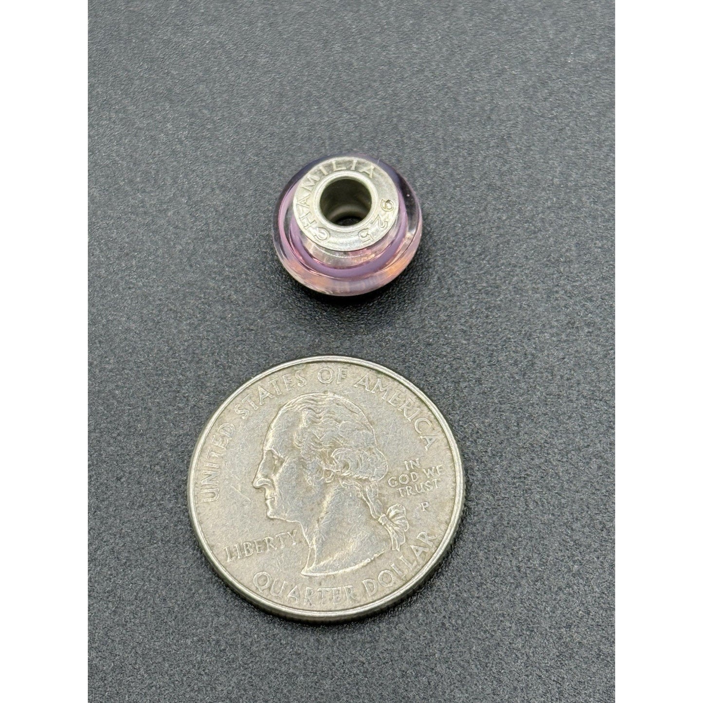 Chamilia Soft Pink Shimmering Ribbon Murano Charm P20