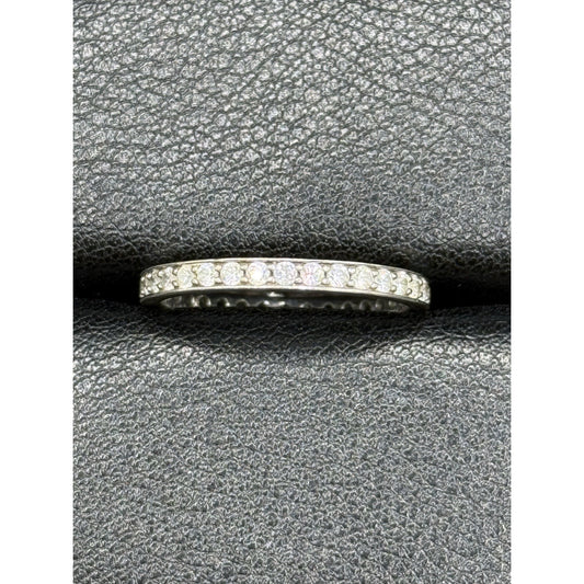 Sterling Silver Cubic Zirconia Eternity Band Size 8.75 925 P10